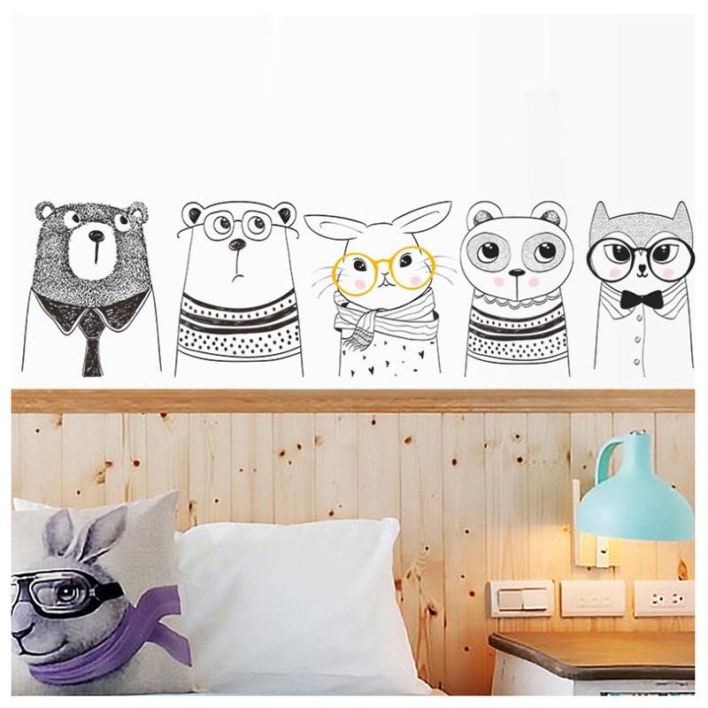 ウォールステッカー ウォールシール ステッカー 壁用ステッカー 装飾 壁装飾 子供部屋 動物 アニマル ベア クマ シンプル モノクロ かわいい イン Zak おとりよせ Com 通販 Yahoo ショッピング