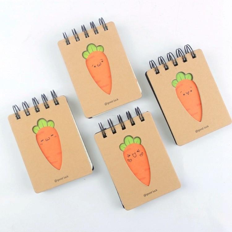 メモ帳 メモ用紙 にんじん ニンジン 人参 メモ 文房具 ステーショナリー 顔文字風 可愛い リングタイプ リングメモ 雑貨 顔文字風デザイン Zak おとりよせ Com 通販 Yahoo ショッピング