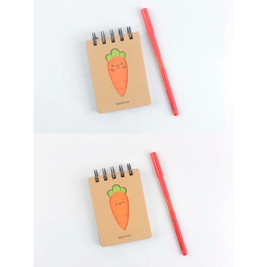 メモ帳 メモ用紙 にんじん ニンジン 人参 メモ 文房具 ステーショナリー 顔文字風 可愛い リングタイプ リングメモ 雑貨 顔文字風デザイン Zak おとりよせ Com 通販 Yahoo ショッピング