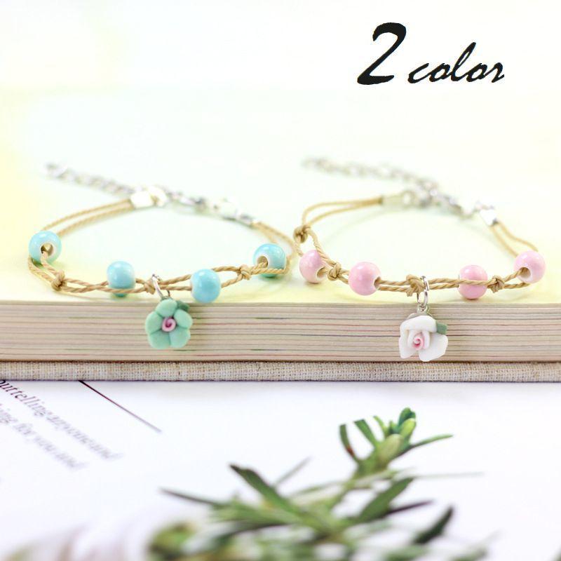 ブレスレット レディース アクセサリー バラ ローズ フラワー 花 ナチュラル ビーズ 紐タイプ かわいい ギフト プレゼント 女性 Zak おとりよせ Com 通販 Yahoo ショッピング