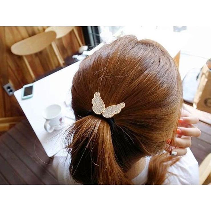 ヘアゴム ヘアタイ 髪ゴム レディース 髪飾り ヘアアクセサリー ヘアアレンジ まとめ髪 ビジュー ラインストーン 蝶 バタフライ ゴールドカラー ブ Zak おとりよせ Com 通販 Yahoo ショッピング