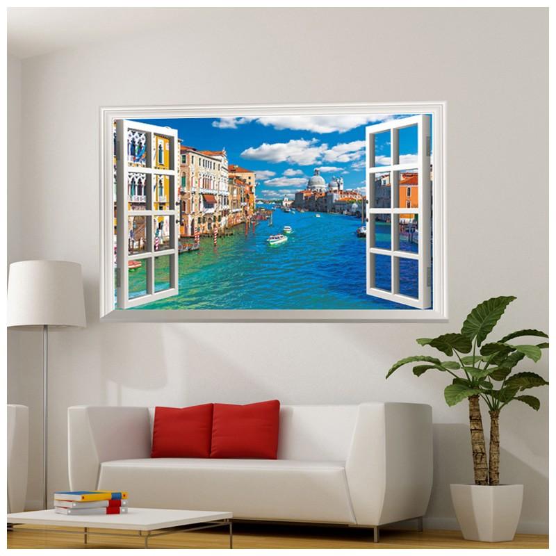 ウォールステッカー ウォールシール 外国 ヨーロッパ 風景画 海 船 アート 高級感 窓辺 窓際 だまし絵 トリックアート 壁シール 壁紙シール 壁面 Zak おとりよせ Com 通販 Yahoo ショッピング