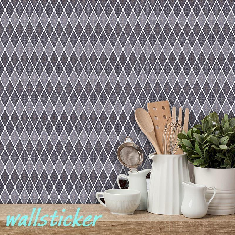 ウォールステッカー 壁紙シール 6枚入り 6枚セット シール式 模様替え 菱形 ダイヤモンド柄 インテリア雑貨 リメイクシート おしゃれ かっこいい Zak おとりよせ Com 通販 Yahoo ショッピング