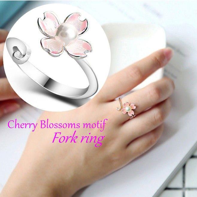 指輪 リング オープンリング 桜 フラワー 花 レディース アクセサリー ジュエリー お洒落 かわいい シンプル シルバーカラー フェイクパール ピン Zak おとりよせ Com 通販 Yahoo ショッピング