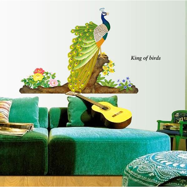 ウォールステッカー 壁紙シール ウォールシール 雑貨 インテリア 内装 リビング 寝室 子供部屋 防水 孔雀 鳥 Zak おとりよせ Com 通販 Yahoo ショッピング