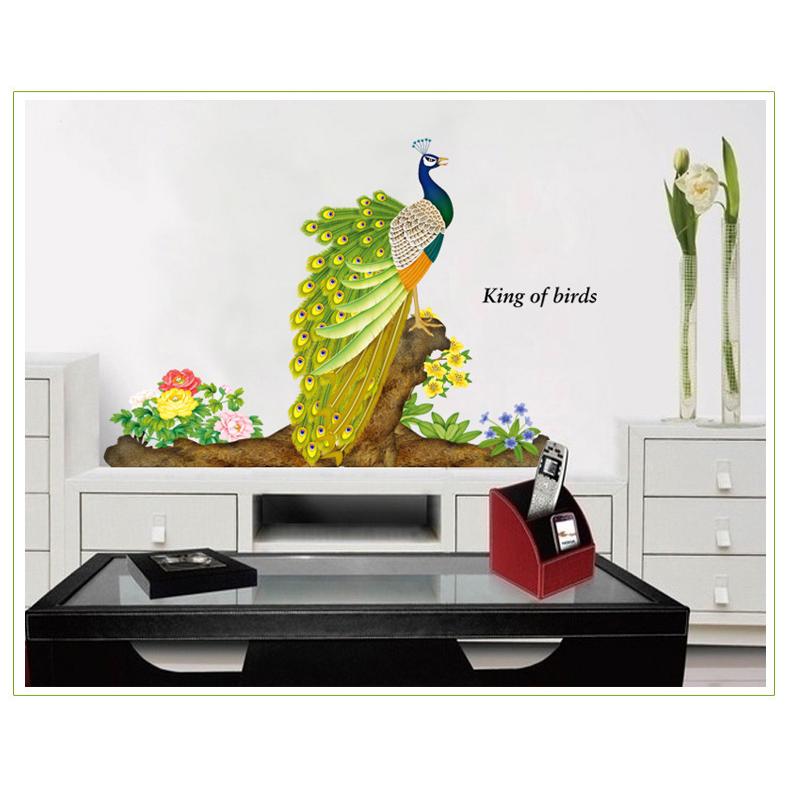 ウォールステッカー 壁紙シール ウォールシール 雑貨 インテリア 内装 リビング 寝室 子供部屋 防水 孔雀 鳥 Zak おとりよせ Com 通販 Yahoo ショッピング