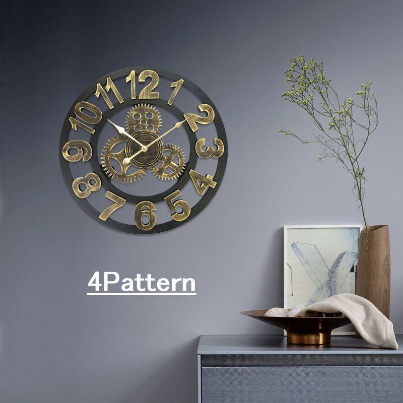 掛け時計 壁掛け時計 歯車時計 アナログ時計 丸 円型 サークル型 木 木製 大きめ ローマ数字 アラビア数字 レトロ アンティーク 3d 立体的 静 Zak 349 おとりよせ Com 通販 Yahoo ショッピング