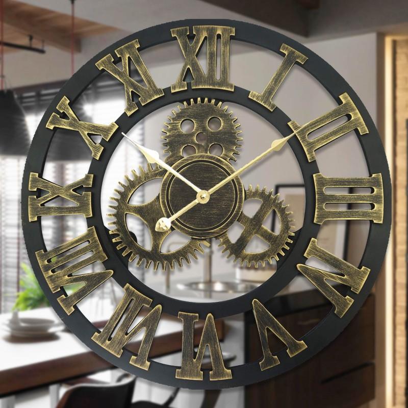 掛け時計 壁掛け時計 歯車時計 アナログ時計 丸 円型 サークル型 木 木製 大きめ ローマ数字 アラビア数字 レトロ アンティーク 3d 立体的 静 Zak 349 おとりよせ Com 通販 Yahoo ショッピング