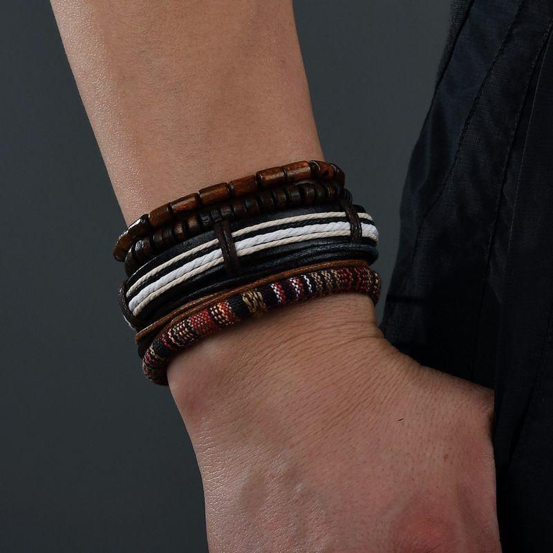 ブレスレット アクセサリー エスニック ウッドビーズ ファッション小物 5点セット 重ね付け メンズ レディース ユニセックス おしゃれ 手首 Zak おとりよせ Com 通販 Yahoo ショッピング