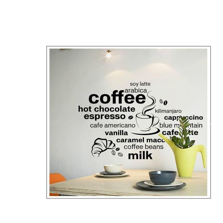 ウォールステッカー 壁紙シール カフェ風 コーヒー コーヒーカップ パン クロワッサン 英字 英語 壁装飾 装飾 ステッカー 雑貨 壁 壁紙 シール Zak おとりよせ Com 通販 Yahoo ショッピング