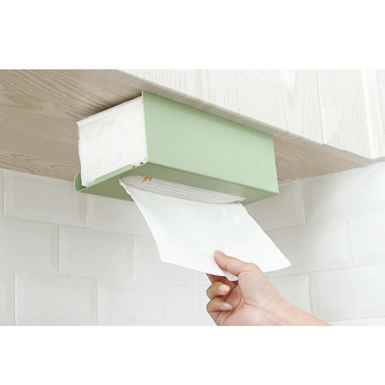 ペーパータオルホルダー 吊り下げ 壁掛け キッチンペーパー ハンガー ティッシュ 収納 ボックス ホルダー ステンレス製 シンプル zak