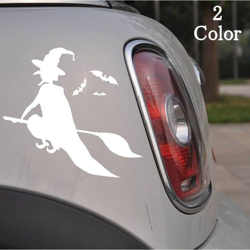 ステッカー カーステッカー 自動車用ステッカー 車 バイク デカール カー用品 魔女 ほうき ハロウィーン コウモリ おしゃれ Zak おとりよせ Com 通販 Yahoo ショッピング