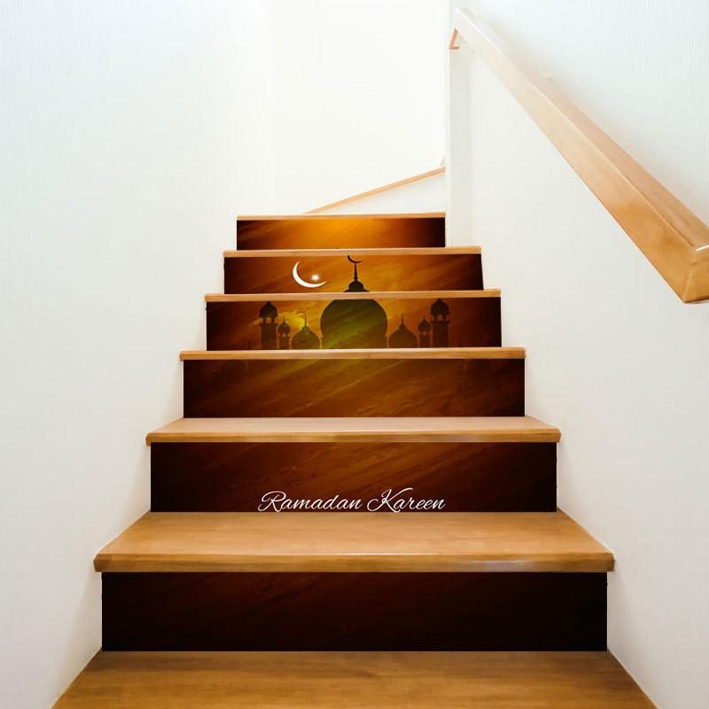 ウォールステッカー ウォールシール 壁紙ステッカー 壁紙シール イスラム教徒 ラマダン 階段装飾 月 お祝い Pvc 6ピース 細長い 長方形 立体的 Zak おとりよせ Com 通販 Yahoo ショッピング