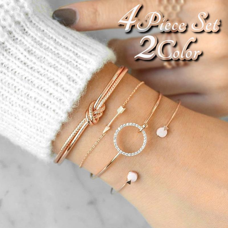 SALE/60%OFF】 ブレスレット4点セット アクセサリー バングルシルバー 男女兼用 チェーン ブレスレット4点セット アクセサリー バングルシルバー 男女兼用 チェーン