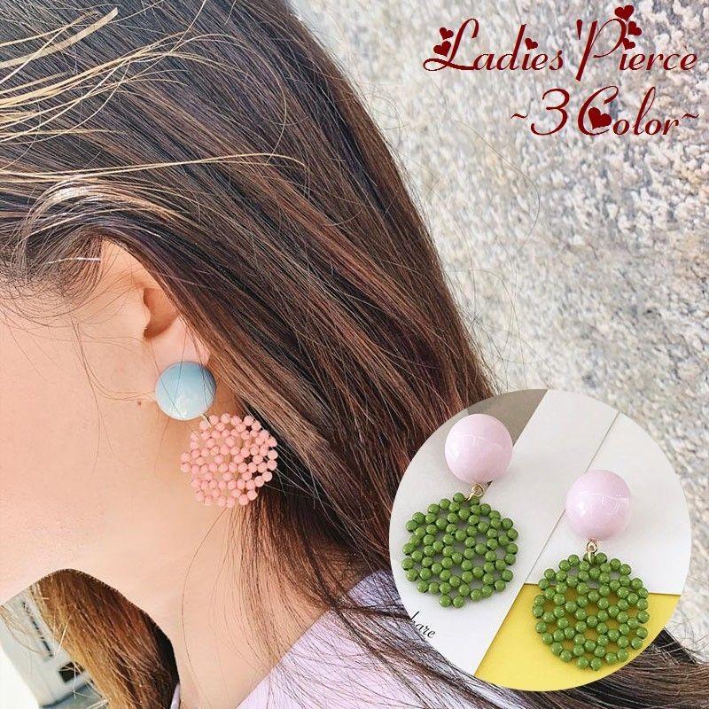 スタッドピアス キャッチピアス 大ぶり 大きい ビーズ サークル 円 丸 レディース アクセサリー おしゃれ 可愛い かわいい 女性用 婦人用 ジュエ Zak おとりよせ Com 通販 Yahoo ショッピング