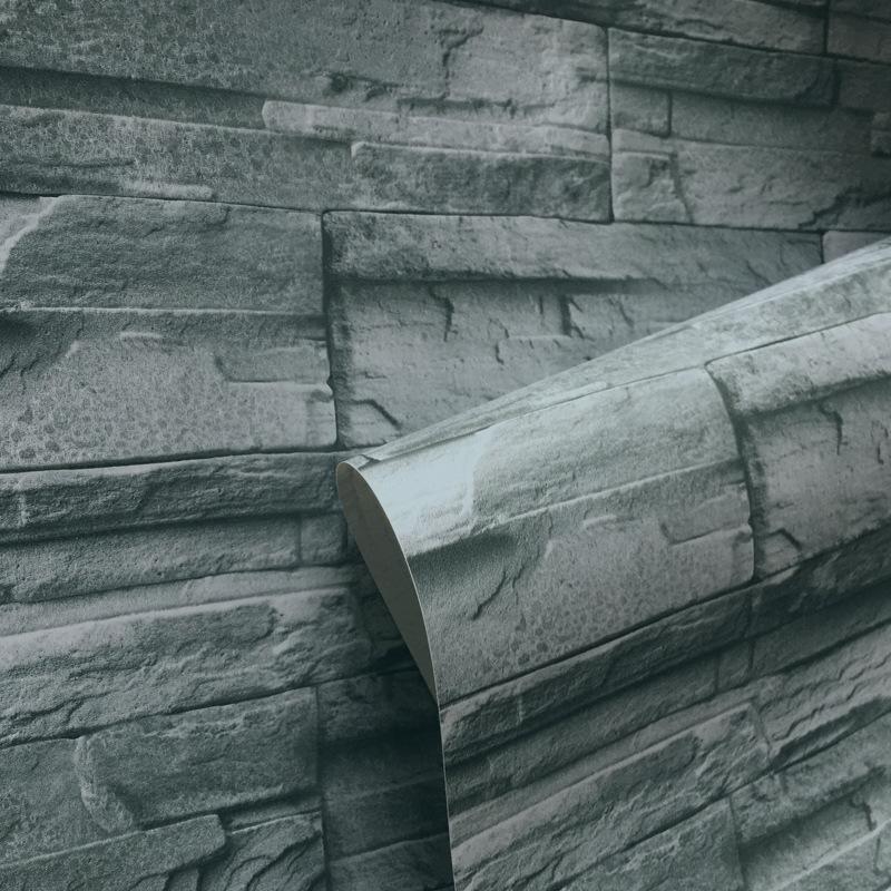 ウォールステッカー 壁紙シール 石壁風 石積み風 1ｍ グレー シンプル おしゃれ シック クール かっこいい キッチン リビング 寝室 書斎 カフェ Zak おとりよせ Com 通販 Yahoo ショッピング