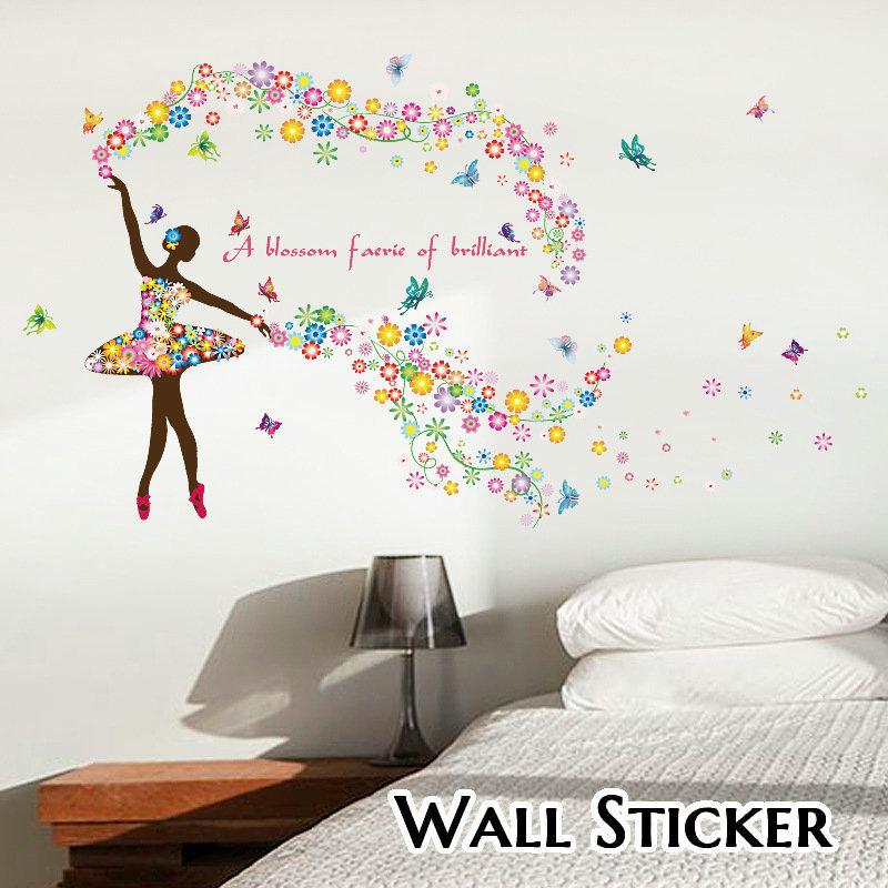 ウォールステッカー 壁紙シール シールタイプ バレリーナ 花 フラワー 蝶 バタフライ ちょう ルームデコレーション ウォールデコレーション おしゃれ Zak おとりよせ Com 通販 Yahoo ショッピング