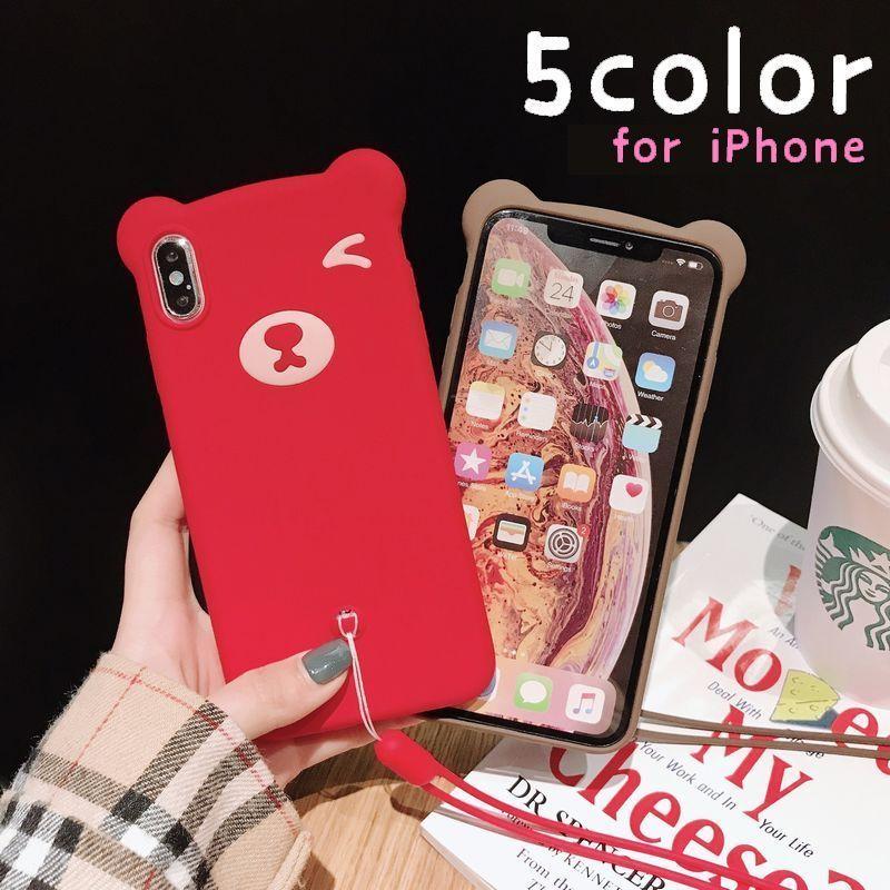 Iphoneケース スマホカバー ストラップ付き シリコン ソフトタイプ クマ かわいい 11 Pro Max Xr X Xs 7 8 6 6s Pl Zak おとりよせ Com 通販 Yahoo ショッピング