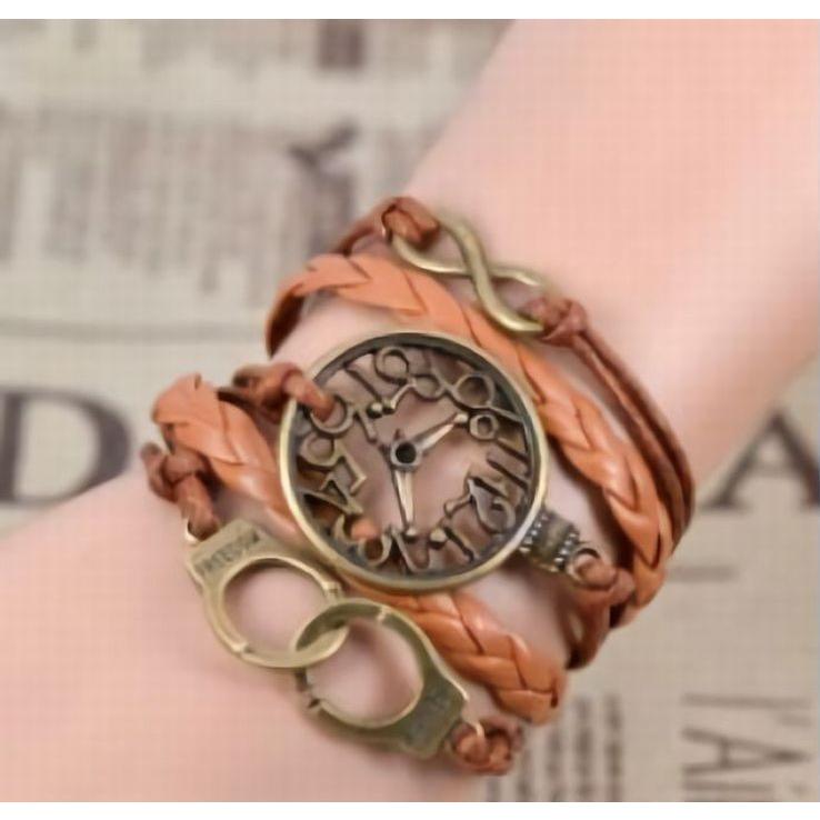 ブレスレット アクセサリー 5連 重ね付け風 組紐 時計 手錠 メンズ レディース 男女兼用 フェイクレザー 編み上げ かっこいい おしゃれ ブラウン Zak おとりよせ Com 通販 Yahoo ショッピング