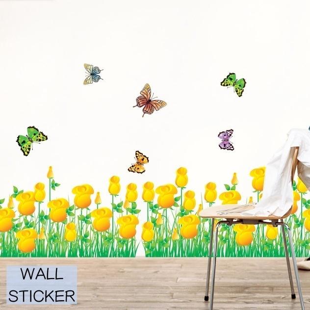 ウォールステッカー 壁ステッカー 壁紙シール シール式 お洒落 蝶 フラワー お花 ルームデコレーション ウォールデコレーション 貼り付け簡単 DIY