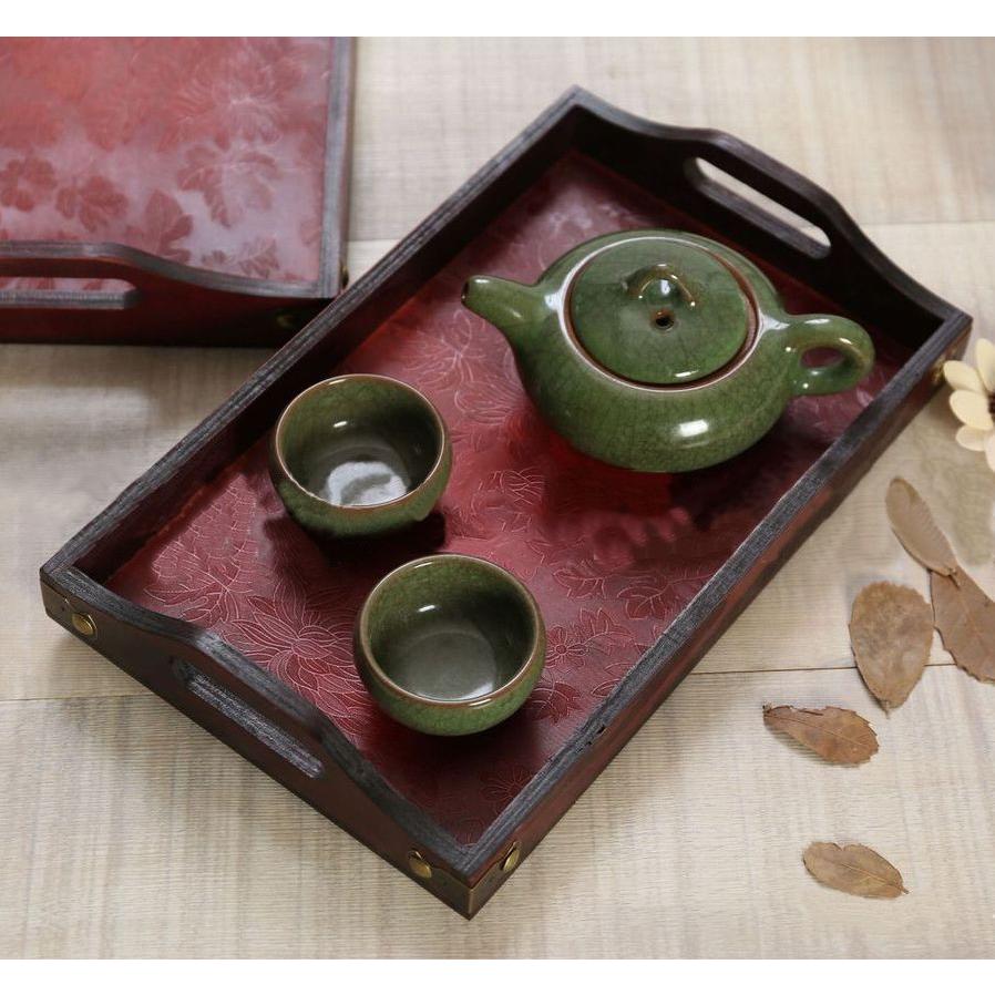 激安卸販売新品 お盆 トレー トレイ 配膳 長方形 スクエア アジアン風 和風 キッチン用品 食事 朝食 昼食 夕食 カフェトレー カフェトレイ おしゃれ 上品 きれ