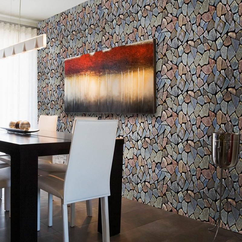 壁紙シール 壁紙 おしゃれ壁紙 石目調 石目柄 岩壁 カラフル ミックスカラー ストーン プチdiy プチリフォーム ウォールステッカー ウォールデコ Zak おとりよせ Com 通販 Yahoo ショッピング