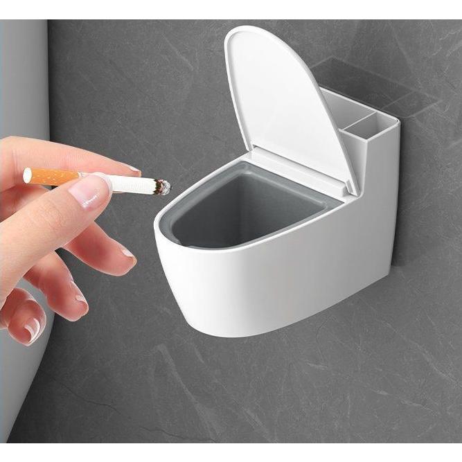 灰皿 卓上 机上 トイレ型 蓋付き タバコ収納 ライター収納 ユニーク おもしろ 面白い 喫煙具 雑貨 インテリア小物｜mignonlindo｜03