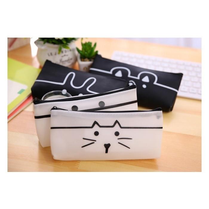 ペンケース 筆箱 ふで箱 鉛筆入れ ペンポーチ 可愛い かわいい 高校生 中学生 学生 社会人 大人 モノトーン 白 黒 動物 アニマル 文房具 文具 Zak おとりよせ Com 通販 Yahoo ショッピング