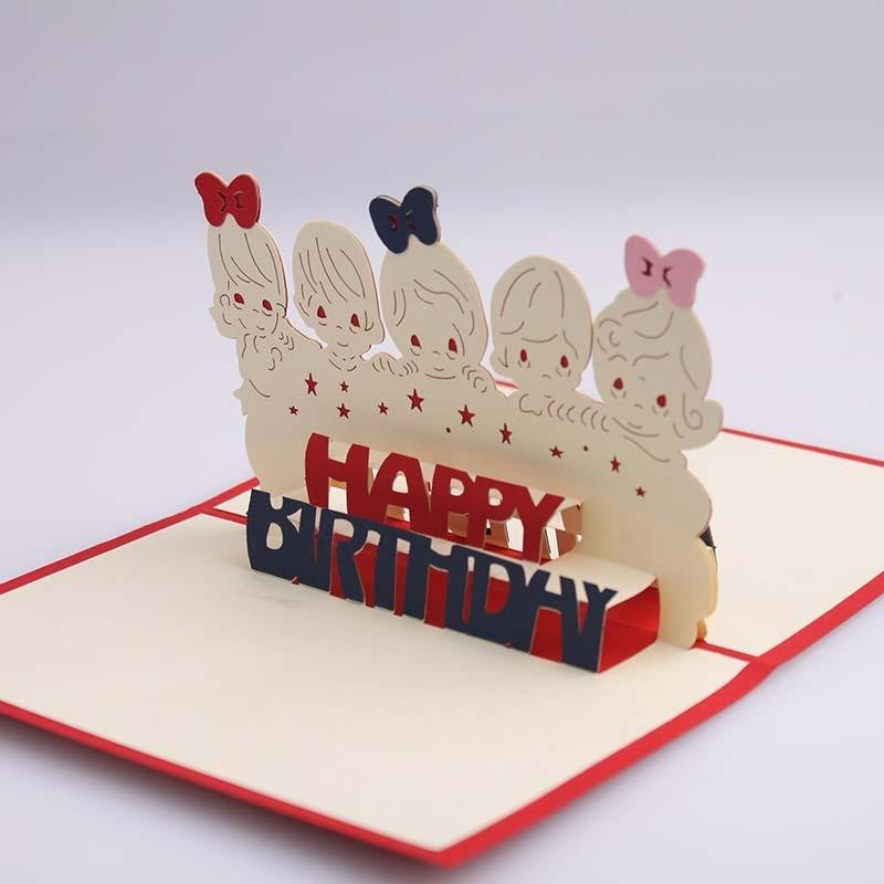 バースデーカード メッセージカード ポップアップカード グリーティングカード 3d 飛び出す 立体 Happybirthday 子供 キッズ リボン Zak おとりよせ Com 通販 Yahoo ショッピング