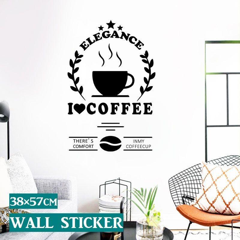 ウォールステッカー インテリア シール 壁紙 模様替え コーヒー カフェ風 英字 部屋 リラックス リメイク 寝室 リビング Zak おとりよせ Com 通販 Yahoo ショッピング
