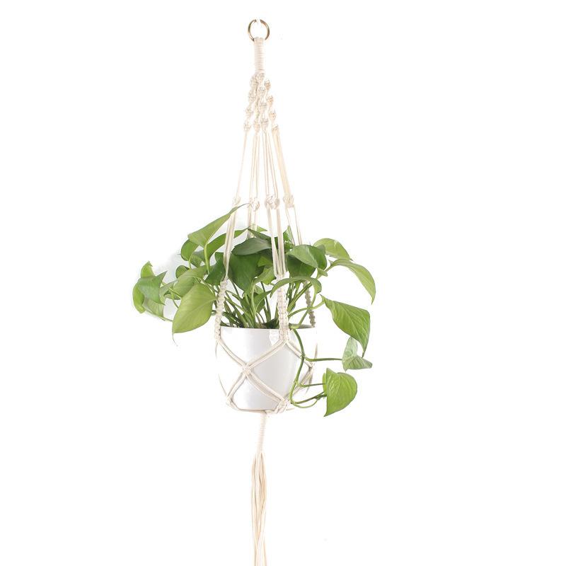 プラントハンガー ハンギングプランター インテリア雑貨 マクラメ ロープ 紐 吊り下げ 飾る ビーズ入り 観葉植物用 ハンギングネット 編み込み おし Zak おとりよせ Com 通販 Yahoo ショッピング