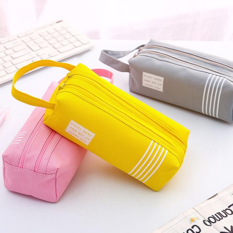 ペンケース ペンポーチ 筆箱 文房具 大容量 無地 英字 英語 ダブルファスナー 大きめ スクエア 文具 ペン入れ 学生 学校 Zak おとりよせ Com 通販 Yahoo ショッピング