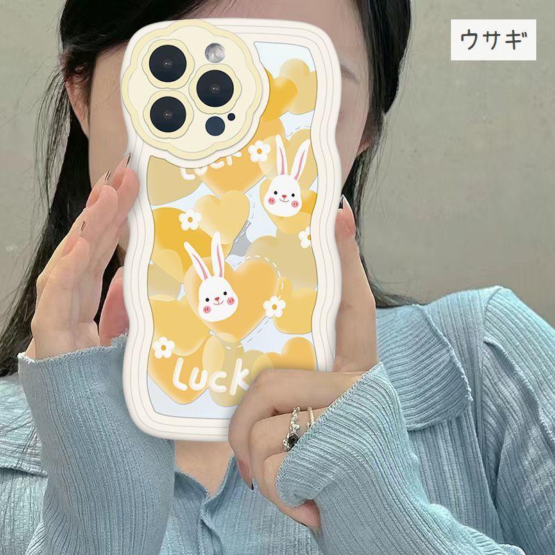 iPhoneケース iPhoneカバー スマホケース ウェーブ フラワー 花 ウサギ クマ ハート 11 12 13 14 Pro ProMax Pl｜mignonlindo｜18