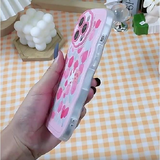 iPhoneケース iPhoneカバー スマホケース ウェーブ フラワー 花 ウサギ クマ ハート 11 12 13 14 Pro ProMax Pl｜mignonlindo｜08