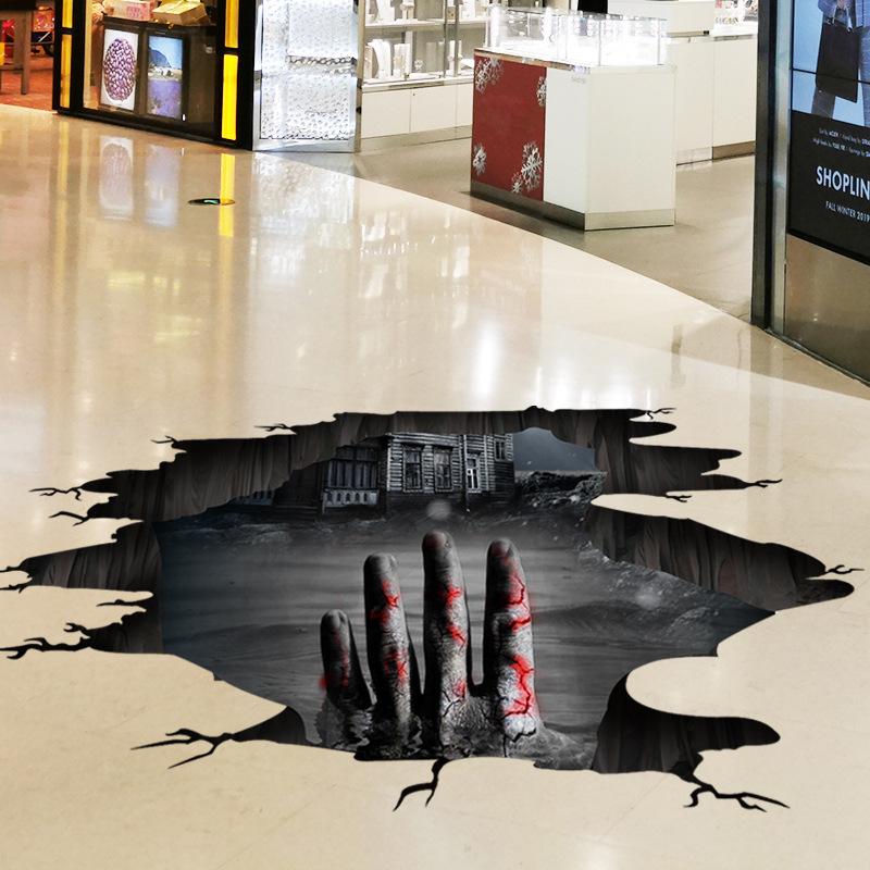 ウォールステッカー ウォールシール ハロウィン用品 壁紙シール トリックアート だまし絵 床装飾 インテリア雑貨 落とし穴 地割れ 手 血 幽霊 ゴー Zak おとりよせ Com 通販 Yahoo ショッピング