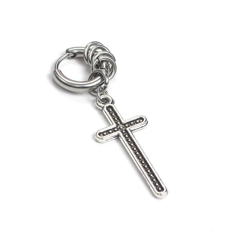 ピアス メンズピアス ロングピアス クロスデザイン クロス 円形 十字架 チェーン 太め 揺れる オシャレ ファッション かっこいい フェミニン 男性 Zak おとりよせ Com 通販 Yahoo ショッピング