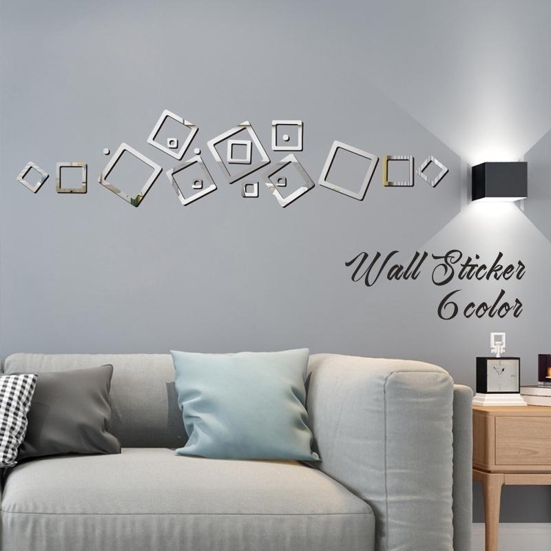 ウォールステッカー 18枚セット 立体 壁ステッカー 壁紙シール シンプル インテリア DIY 室内装飾 貼り付け簡単 模様替え ウオールデ