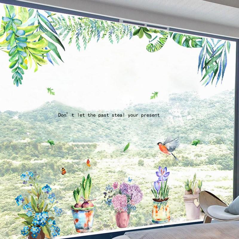 オープニング大放出セール ウォールステッカー ウォールシール 壁紙ステッカー 壁紙シール 絵画風 手書き風 花 木 鳥 蝶 鉢植え 葉っぱ 英語 英文 壁面装飾 壁デコレーショ Supplystudies Com