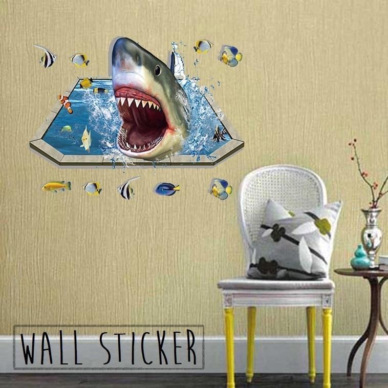 最大59 Offクーポン ウォールステッカー 壁ステッカー トリックアート 3d だまし絵風 壁紙シール シール式 サメ 魚 海 インテリア雑貨 Diy 模様替え プチリフォー Wantannas Go Id