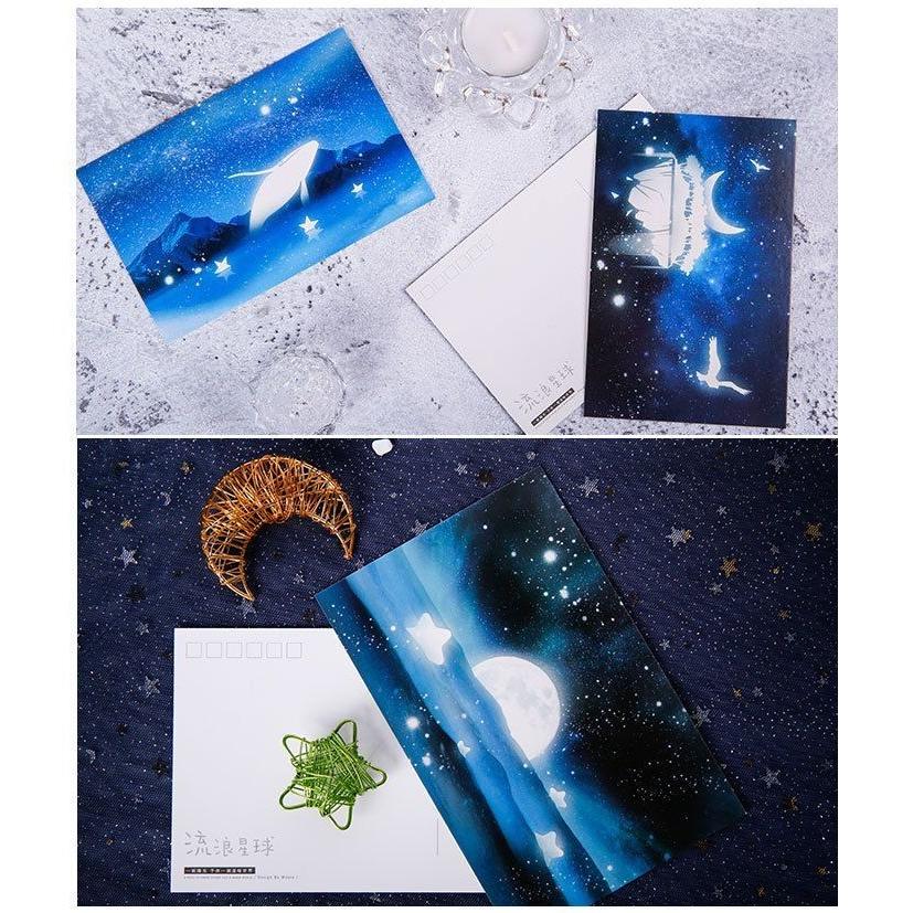 ポストカード はがき 葉書 アート 夜光 星空 惑星 グリーティングカード メッセージカード 30枚セット 雑貨 月 ムーン 誕生日 きれい おしゃれ Zak おとりよせ Com 通販 Yahoo ショッピング