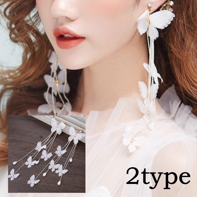 イヤリング ピアス イヤークリップ イヤーフック レディース アクセサリー 揺れる 大ぶり ホワイト 白 蝶 バタフライ おしゃれ お洒落 かわいい Zak おとりよせ Com 通販 Yahoo ショッピング