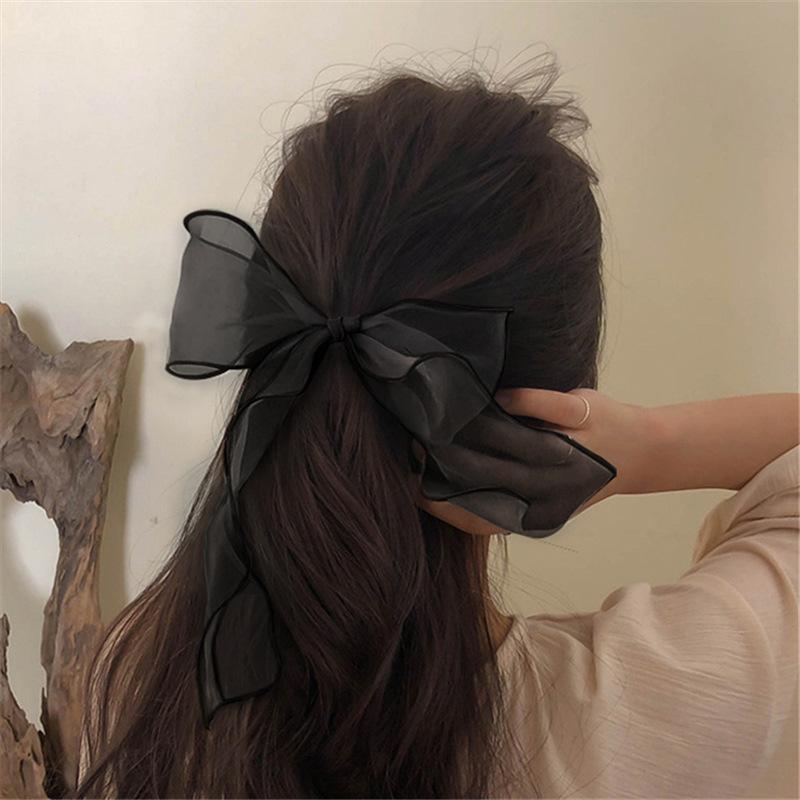 ヘアゴム 髪ゴム レディース ヘアアクセサリー レース リボン ヘアアレンジ 髪留め 髪飾り ポニーテール オーガンジー ブラック ピンク シンプル Zak おとりよせ Com 通販 Yahoo ショッピング