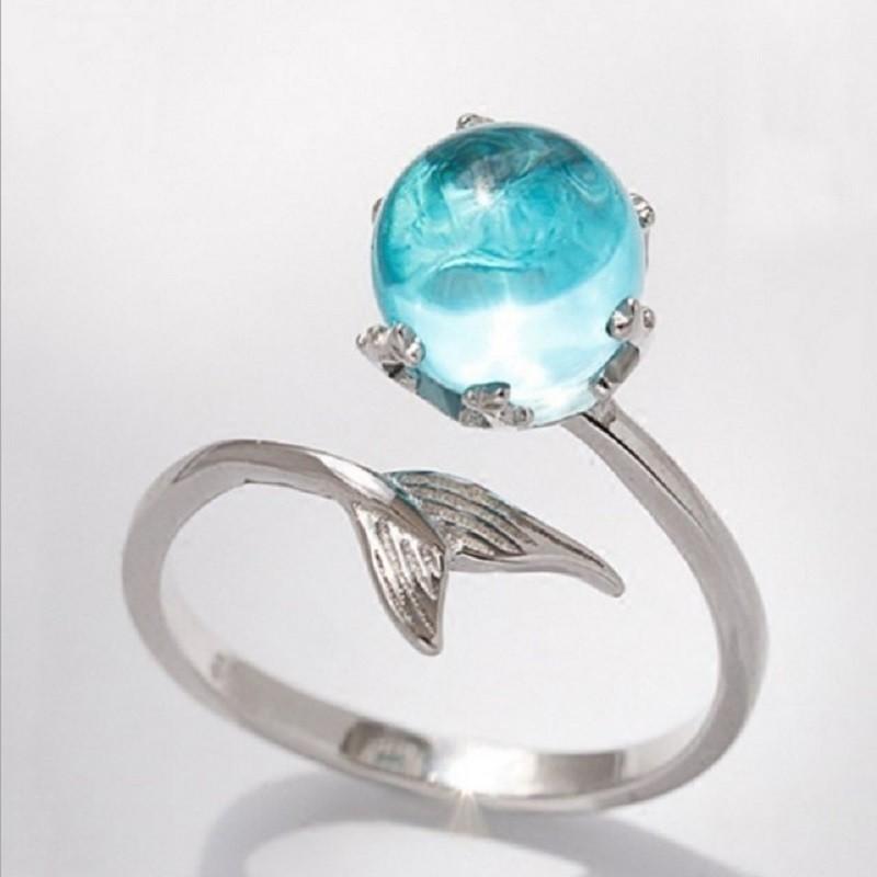 指輪 リング 人魚 魚の尾 フィッシュテール ブルー ストーン レディース アクセサリー おしゃれ フリーサイズ シルバーカラー Zak 59480 おとりよせ Com 通販 Yahoo ショッピング