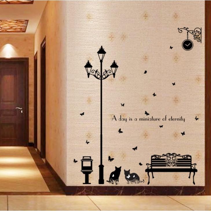 ウォールステッカー 壁紙 猫 シール 黒猫 かわいい おしゃれ 雑貨 リビング デコレーション モノトーン 動物 アニマル 癒し モダン モノクロ 蝶 Zak おとりよせ Com 通販 Yahoo ショッピング