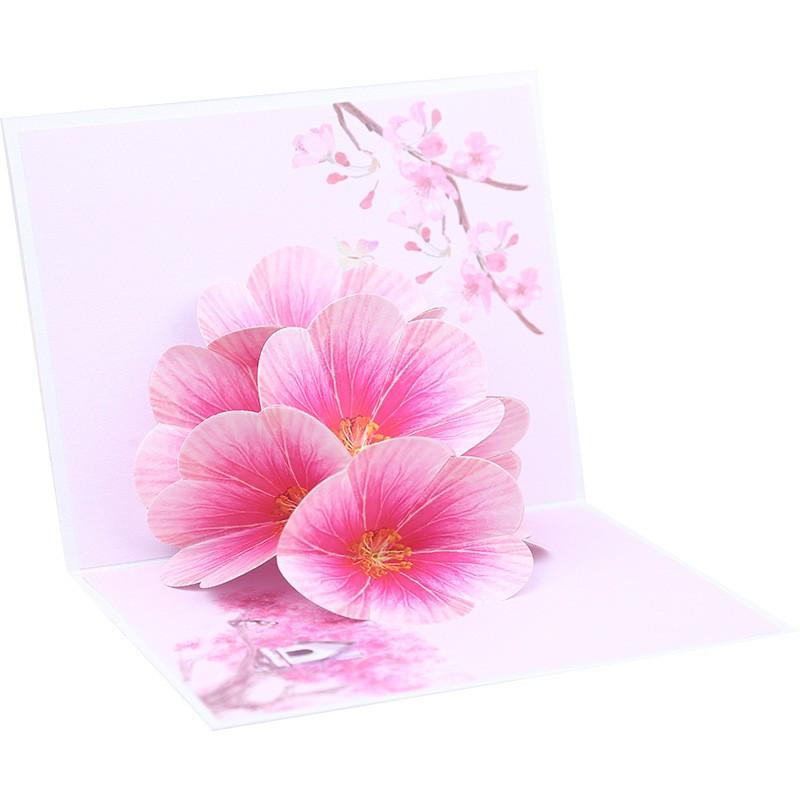 グリーティングカード ポップアップカード メッセージカード 桃の花 花 自然 飛び出す 立体 お祝い 記念日 誕生日 雑貨 小物 Zak おとりよせ Com 通販 Yahoo ショッピング