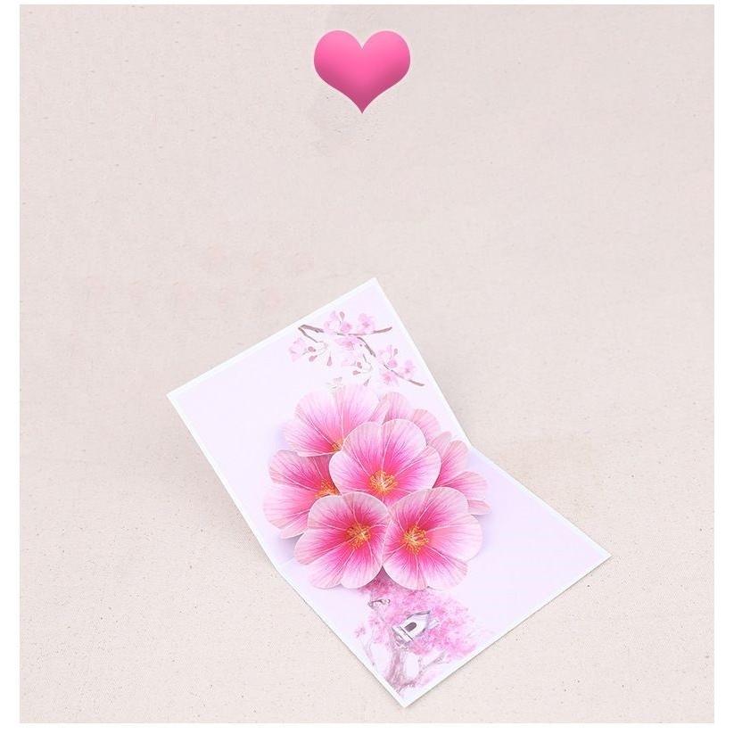 グリーティングカード ポップアップカード メッセージカード 桃の花 花 自然 飛び出す 立体 お祝い 記念日 誕生日 雑貨 小物 Zak おとりよせ Com 通販 Yahoo ショッピング