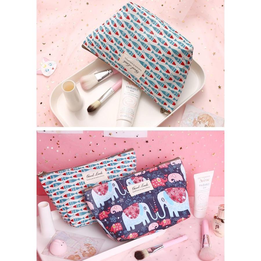 化粧ポーチ バッグ 小物入れ 小物ポーチ 雑貨 ファスナー付き イラスト ゾウ サカナ ネコ 旅行 お出かけ 持ち運び かわいい Zak おとりよせ Com 通販 Yahoo ショッピング