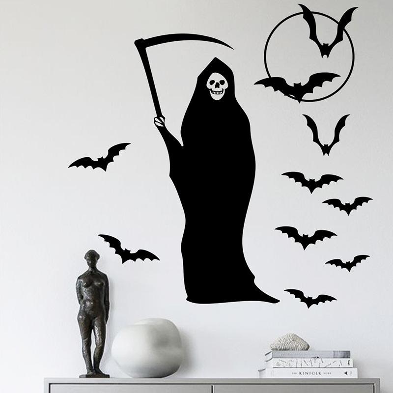 ウォールステッカー 壁紙シール シールタイプ ハロウィン ハロウィングッズ ハロウィン用品 ウォールシール Halloween ホラー 死神 コウモリ Zak おとりよせ Com 通販 Yahoo ショッピング