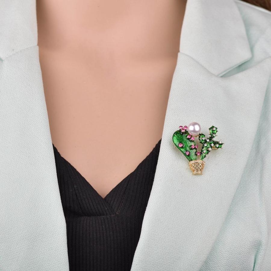 ブローチ ファッション小物 アクセサリー ピン サボテン モチーフ フェイクパール ラインストーン ビジュー プレゼント ギフト Zak 624 おとりよせ Com 通販 Yahoo ショッピング