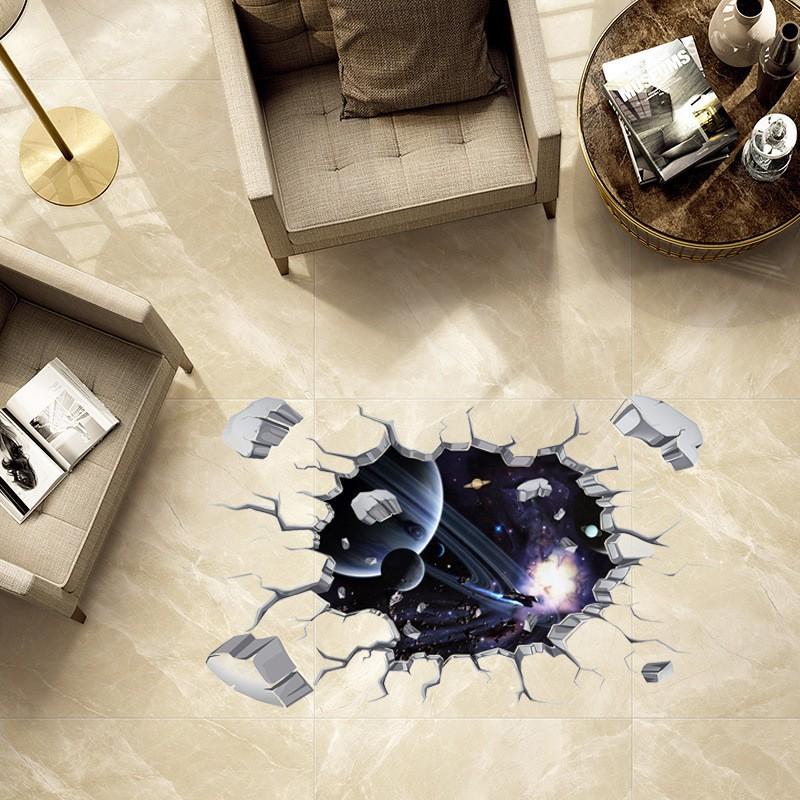 新しいブランド ウォールステッカー ウォールシール 壁シール 壁紙シール 宇宙 トリックアート だまし絵 3d 壁面装飾 室内装飾 床 穴 模様替え Diy ルームデ